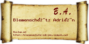 Blemenschütz Adrián névjegykártya